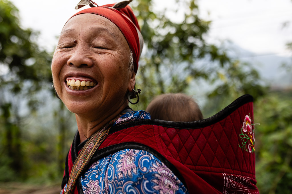 Funny faces Red Zao in Vietnam
