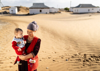 Kazakh Woman with her baby