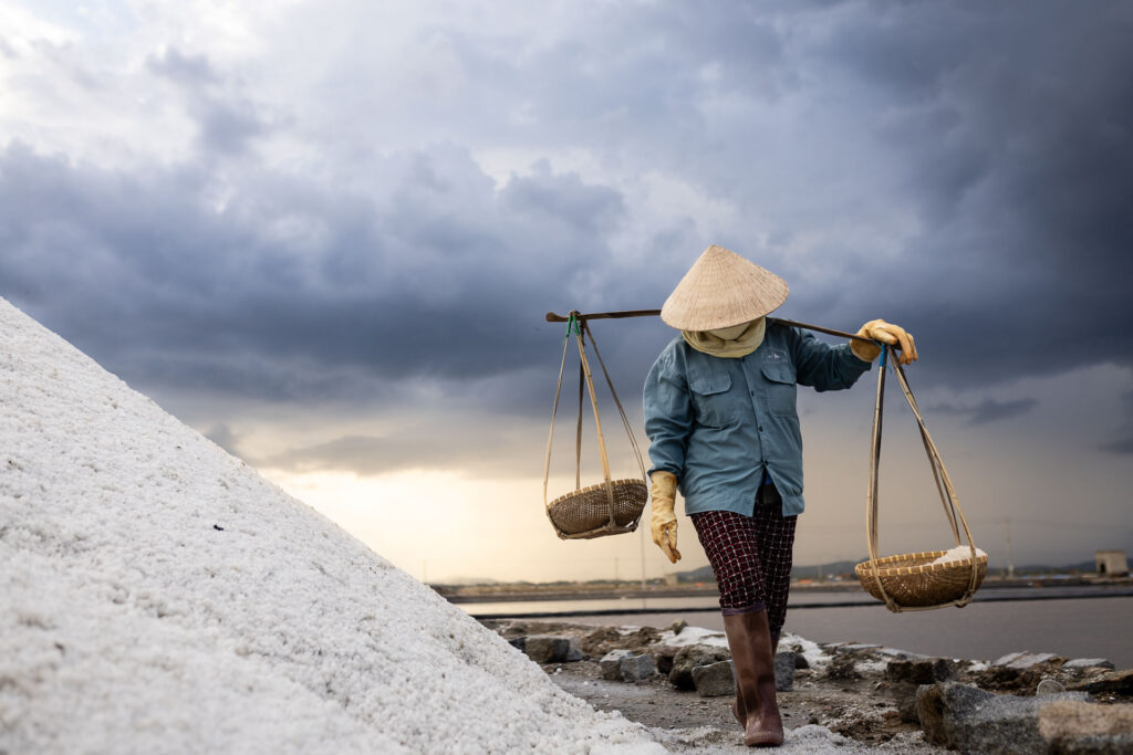 Before the rain in the salt pans of Central Vietnam