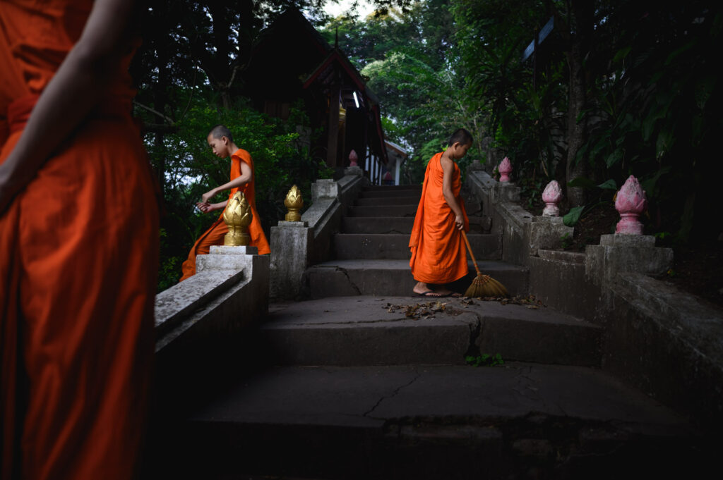 Monk at work