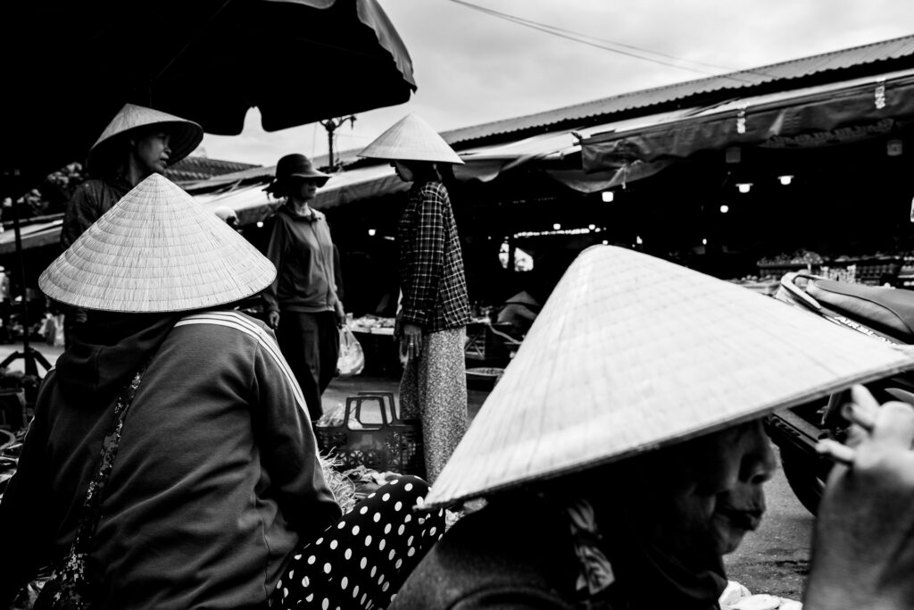 Conical Hats in a Vietnamese Market