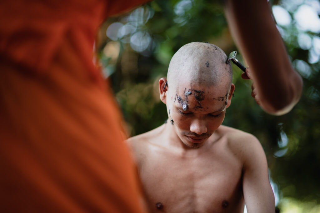 Monk shaving on 29 November 2024
