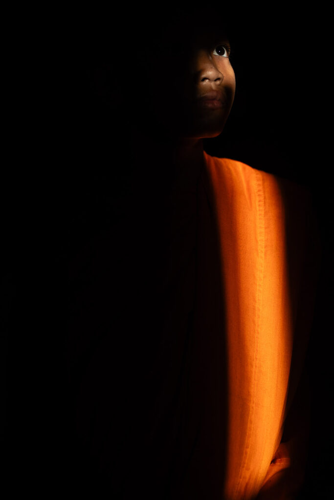 Monk in the light on 19 November 2024