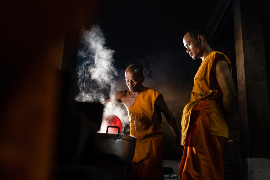 Monks cooking on 4 November 2022