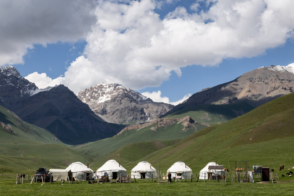 Our Yurt Camp with a family of nomads