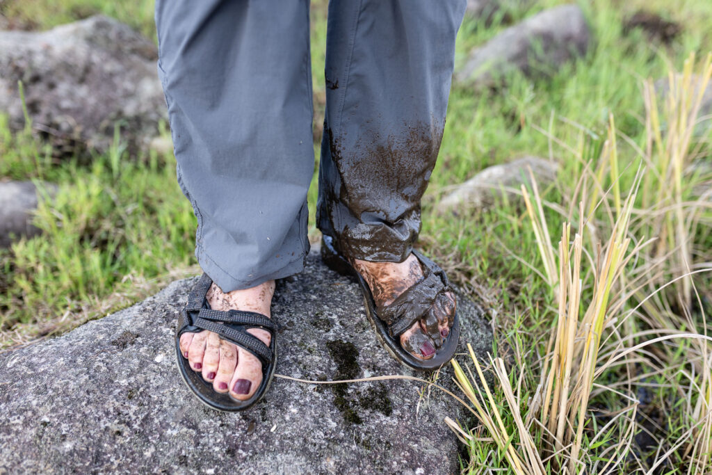 Dominque's muddy feet