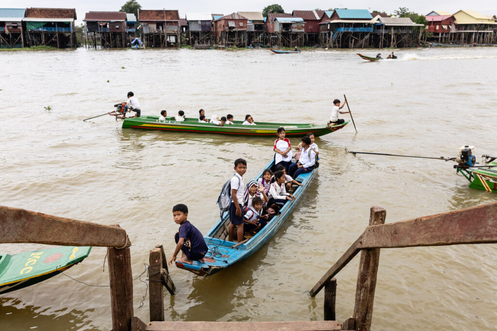 School's out... by boat in Cambodia