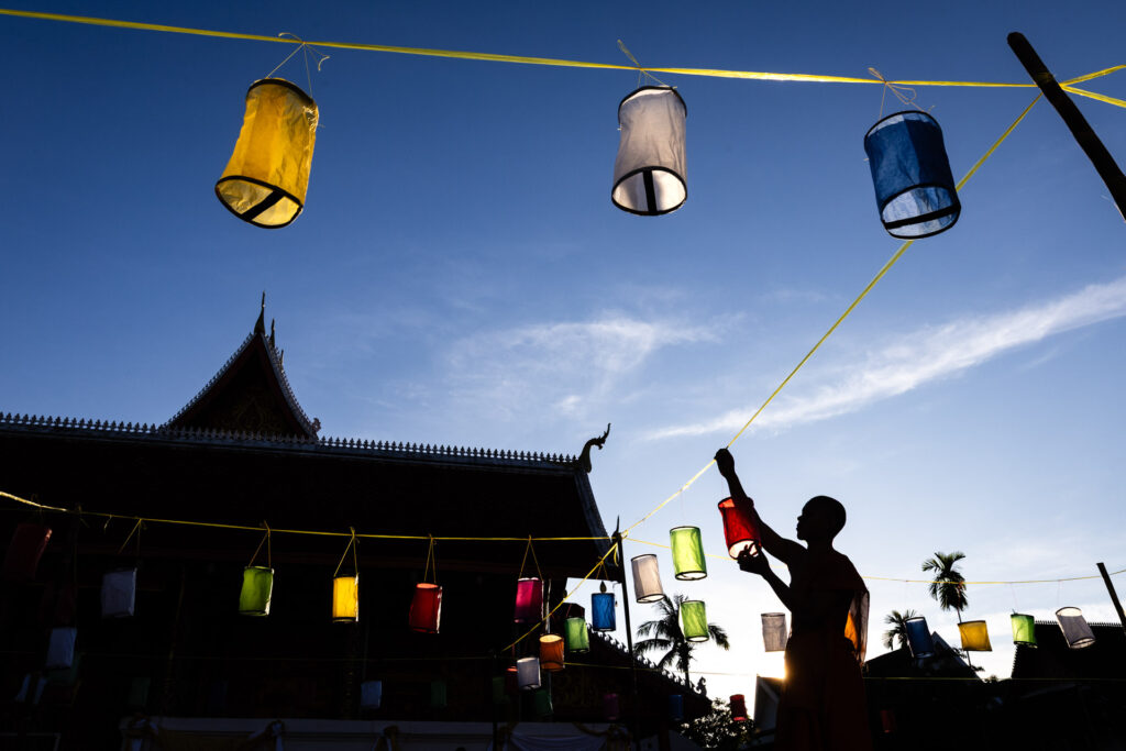 Monk Silhouette in Luang Prabang