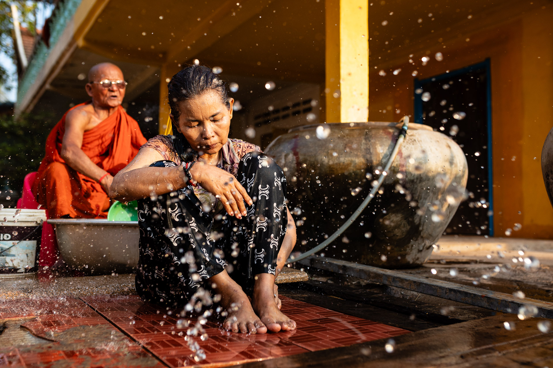 Water Blessing in Cambodia