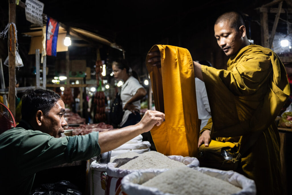 Morning Alms in the market